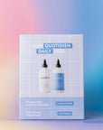 Alcove Duo Quotidien daily duo packaging on a gradient background