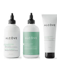 Bundle of Alcôve Hair products including the Curl Shampoo, the Curl Conditioner and the Curl Activator