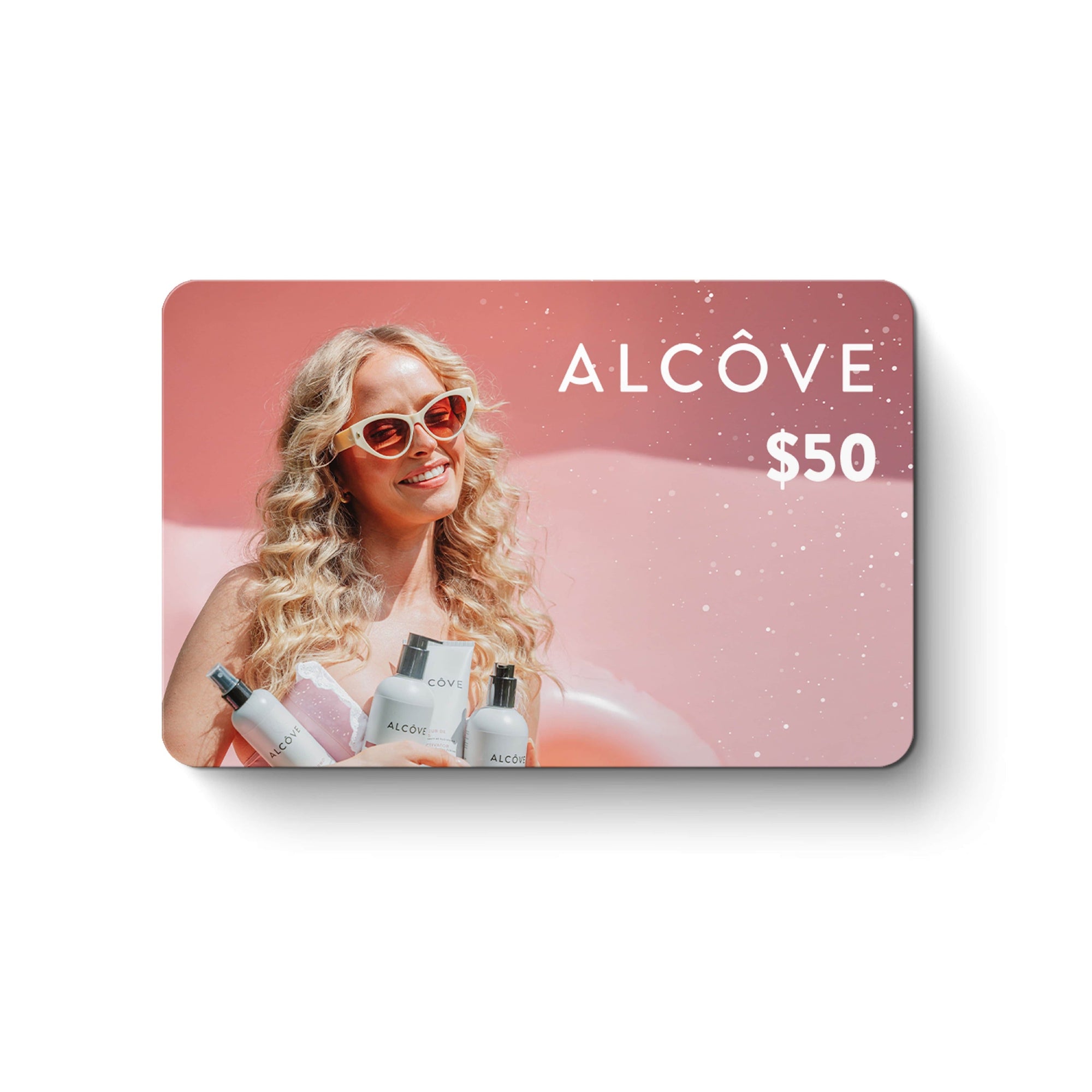 Alcove Hair $25 Gift Card in pink