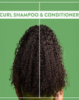 Side by side before and after picture of someone who used the Alcôve Hair Cul Shampoo