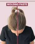 Side by side picture showing hair before and after use of the Alcove Hair Molding Paste 100 ml / 3.4 oz