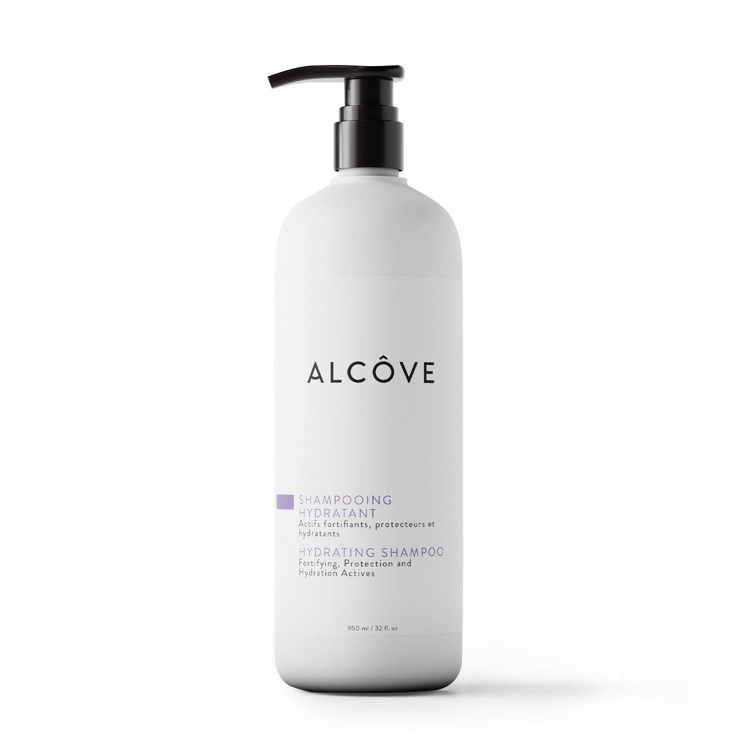 Alcôve Hair Hydrating Shampoo in 950 ml white bottle for dry hair